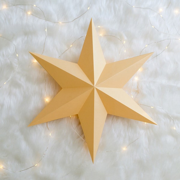 Star Template, Star Papercraft, Papercraft Christmas,  Christmas Star, DIY Star, Six Pointed Star, Papercraft, Paper Decoration, Paper Star