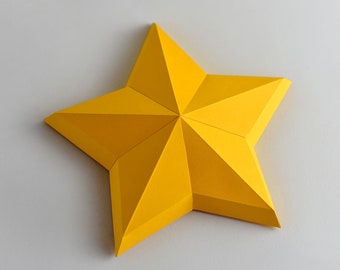 Star Template, Star Papercraft, Low Poly, DIY Star, Printable Template PDF, Papercraft, Wall Decoration, Party DIY, Paper Decoration