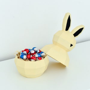 Rabbit Gift Box, Bunny, Low Poly Banny, Bunny Gift Box, Papercraft 3D, gift bunny, easter, easter gift box, easter decorations