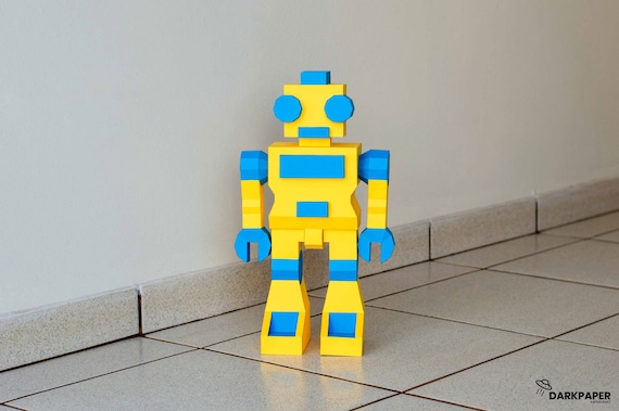 Steve Robot Wall Sculpture Pattern Papercraft DIY 