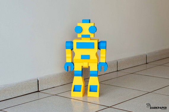 Steve Robot Wall Sculpture Pattern Papercraft DIY 