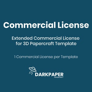 Extended Commercial License for one 3D Papercraft Template (one template per license)