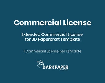 Extended Commercial License for one 3D Papercraft Template (one template per license)