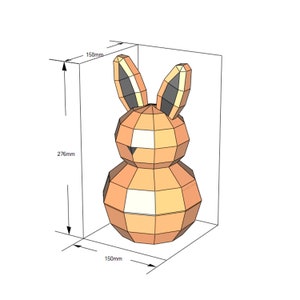 Rabbit Gift Box, Bunny, Low Poly Banny, Bunny Gift Box, Papercraft 3D, gift bunny, easter, easter gift box, easter decorations image 10