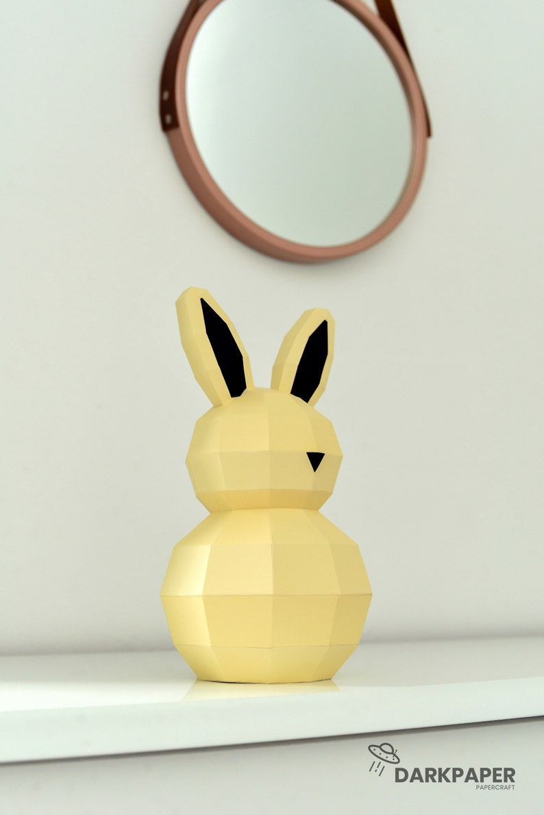 Rabbit Gift Box, Bunny, Low Poly Banny, Bunny Gift Box, Papercraft 3D, gift bunny, easter, easter gift box, easter decorations image 5