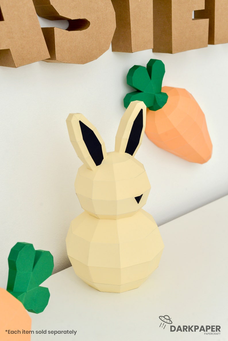 Rabbit Gift Box, Bunny, Low Poly Banny, Bunny Gift Box, Papercraft 3D, gift bunny, easter, easter gift box, easter decorations image 7