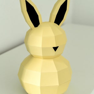 Rabbit Gift Box, Bunny, Low Poly Banny, Bunny Gift Box, Papercraft 3D, gift bunny, easter, easter gift box, easter decorations image 4