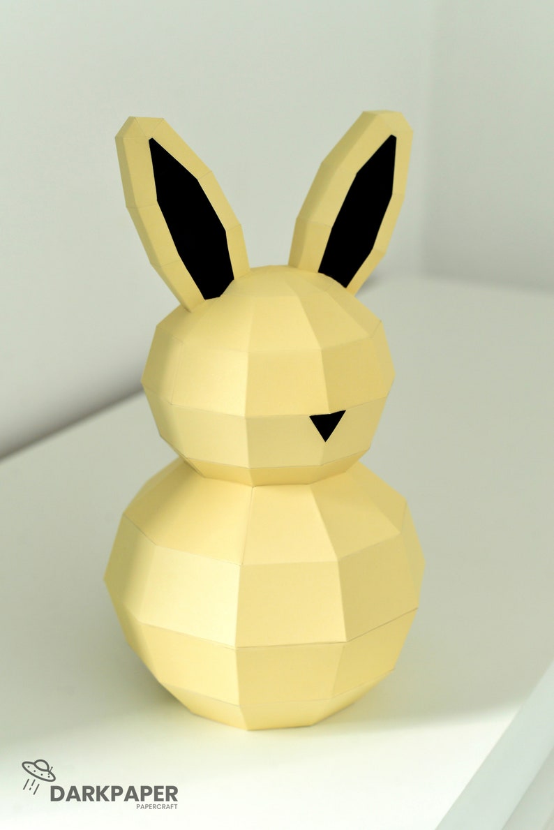 Rabbit Gift Box, Bunny, Low Poly Banny, Bunny Gift Box, Papercraft 3D, gift bunny, easter, easter gift box, easter decorations image 4