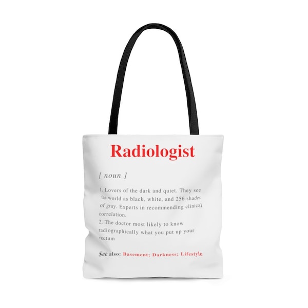 Radiologist Definition Tote Bag, Radiology Bag, Gifts for Doctors, Medical Student, Work Bag, Physician gift, X-ray Doc