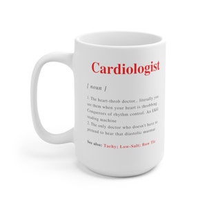 Cardiologist Definition Mug, Cardiology mug, Gifts for Doctors, Medical Student, water, Physician gift, Heart doctor