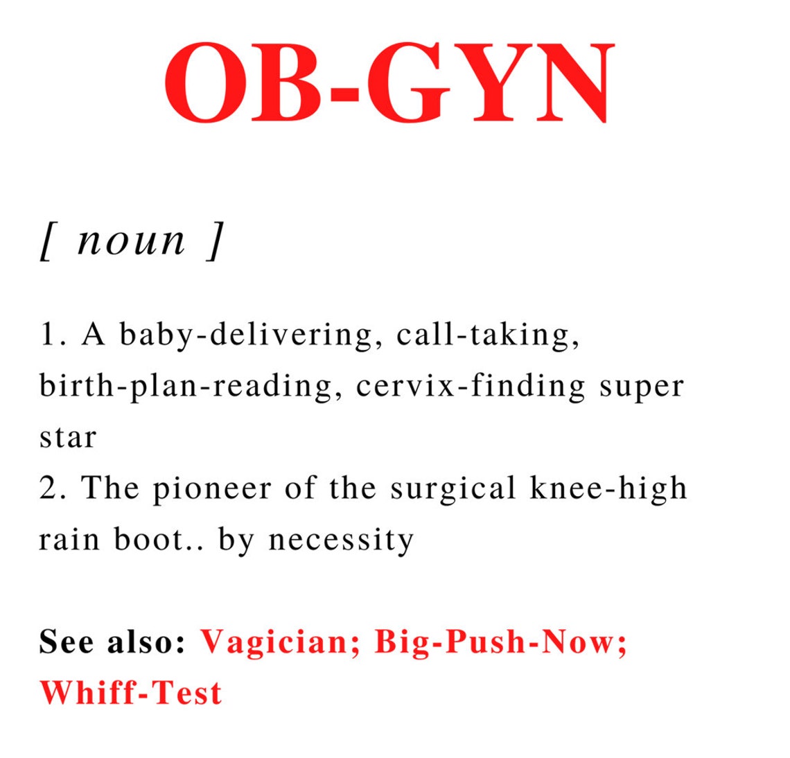OBGYN Definition Mug, Obstetrics and Gynecology Mug, Gifts for Doctors ...