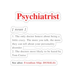 Naklejka z definicją psychiatry, laptop psychiatryczny, prezenty dla lekarzy, student medycyny, butelka na wodę, prezent dla lekarza, psychiatra