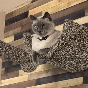 Bed-Lounger - Brown Wall Mounted Bed Cat Furniture