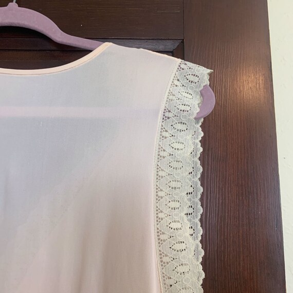 Vintage 70s light pink sleeveless nightgown slip … - image 4