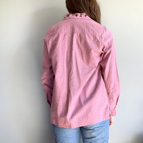 Blair vintage 90s red button down shirt shacket e… - image 4