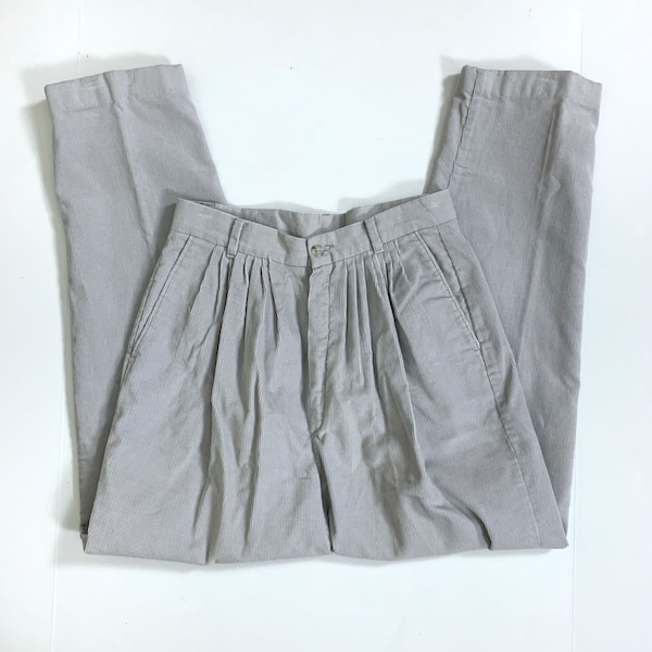 Country Players vintage 80s gray white corduroy high waisted trousers