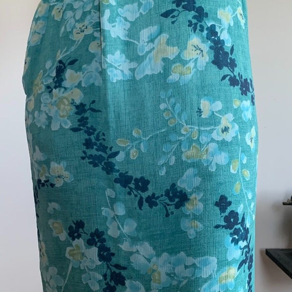 Vintage 90s Pendleton blue floral plus size skirt… - image 4