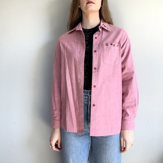 Blair vintage 90s red button down shirt shacket e… - image 3