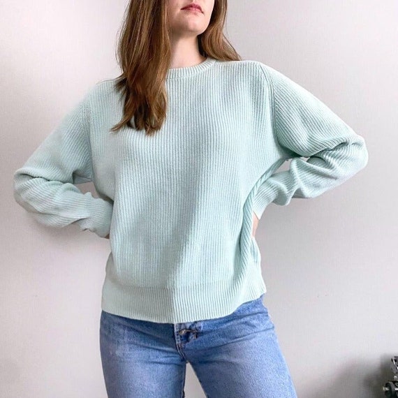 mint green pullover sweater