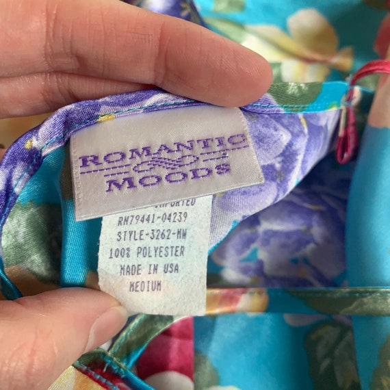 Romantic Moods vintage 90s purple and blue floral… - image 5