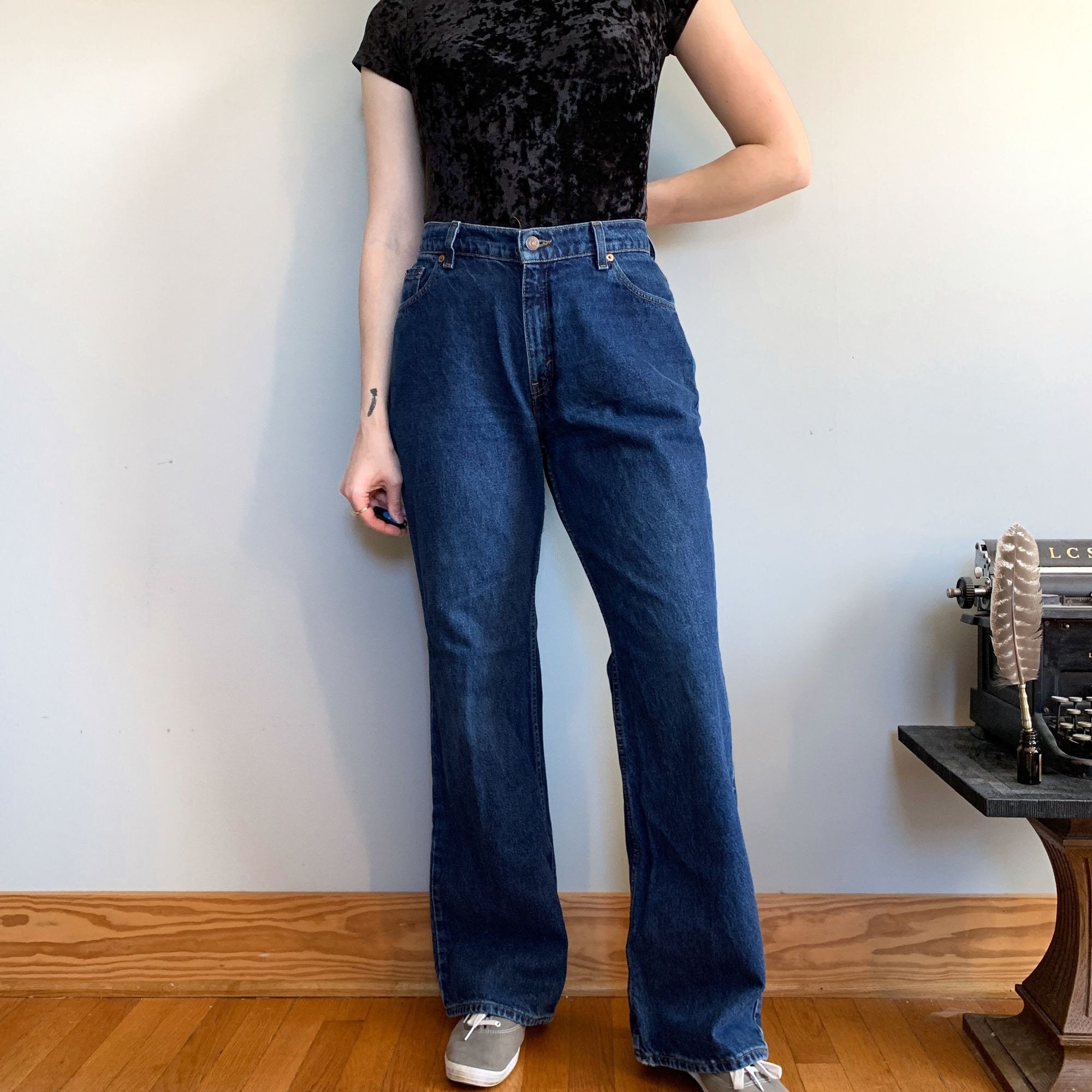 Levi's 519 Vintage 90s Low Rise Flare Leg Jeans 34 in - Etsy