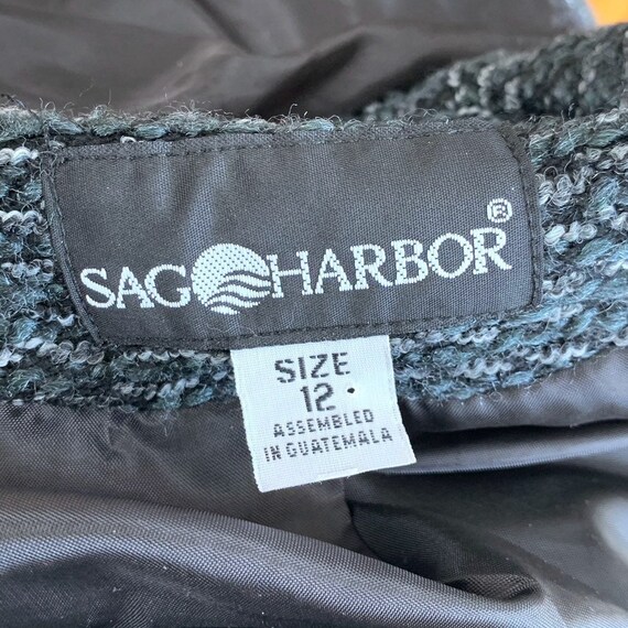 Sag Harbor gray green quilted tweed blazer jacket… - image 4