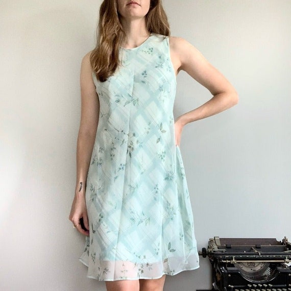 Jessica Howard vintage 90s blue and green floral … - image 1