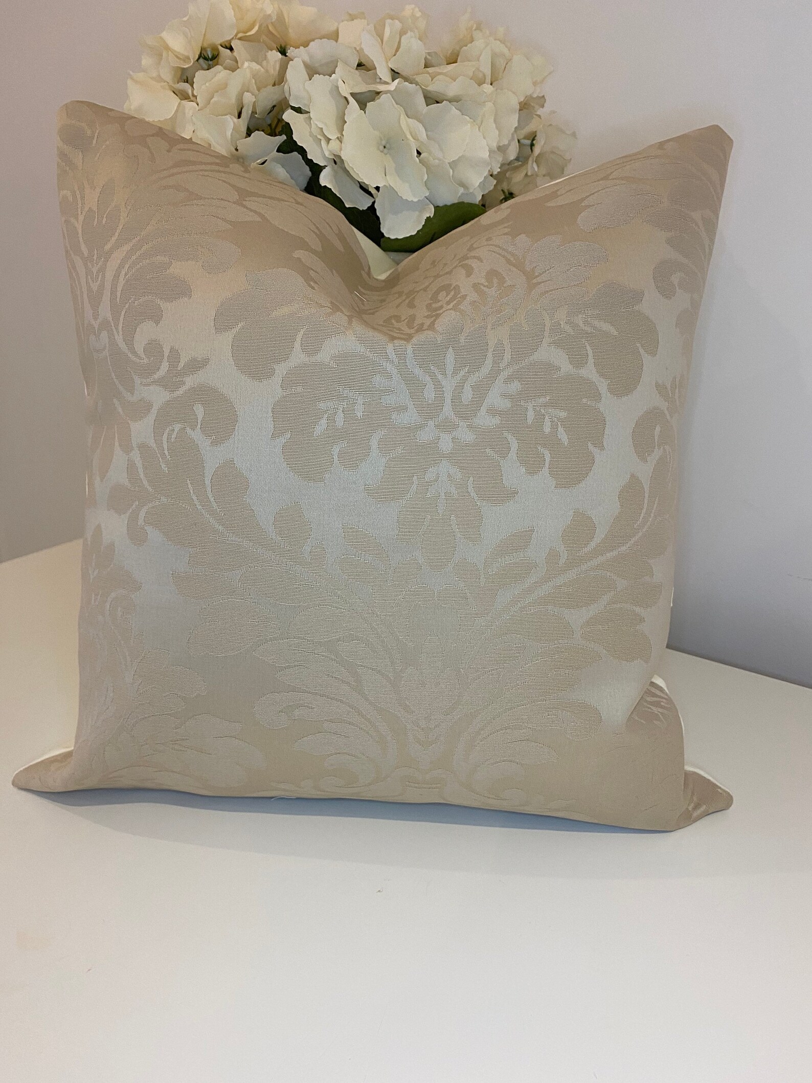 Gold damask cushion cover 16 x 16 40cm country handmade Etsy