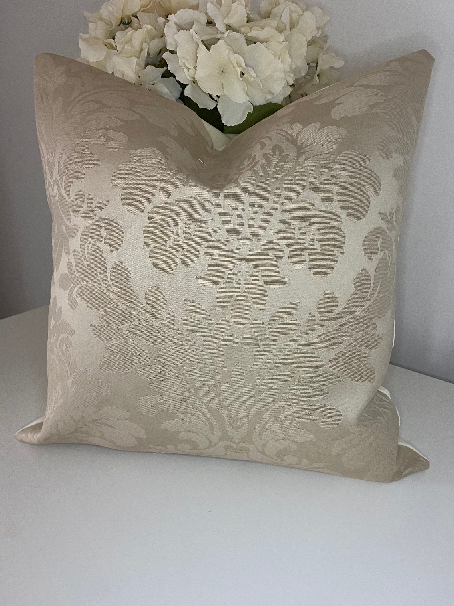 Gold damask cushion cover 16 x 16 40cm country handmade Etsy