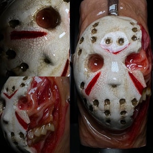 Crystal Lake Feuerzeughülle Killer OOAK Hand auf Bestellung Gross Halloween 13th Freitag Jason Bic 80er Jahre Slasher Hocky Maske Gruselfilme