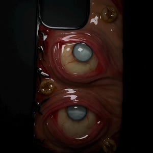 Ed Gein Leatherface iPhone 13 Pro Case, Glow in Dark Eyes, Halloween Scary