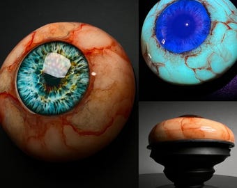Custom You Choose The Color  Eyeball phone grip swappable Realistic Veins Eye Ball Glows in the dark Halloween Gift Spooky Creepy Scary