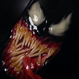 Custom Venom symbiote inspired  OOAK Made to Order Phone Case Cover For IPhone Samsung LG and others. Glow in the Dark Eyes