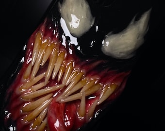 Custom Venom symbiote inspired  OOAK Made to Order Phone Case Cover For IPhone Samsung LG and others. Glow in the Dark Eyes