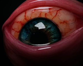 Gross Eyeball with flesh phone grip Glow in the Dark Phone holder Eye lid  Realistic Halloween Gift Spooky