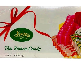 All Peppermint Thin Ribbon Candy 9oz (Silver Box)