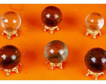 1 Dollhouse Halloween Magic Crystal Ball Antique Gold Base Randomly Select OOAK