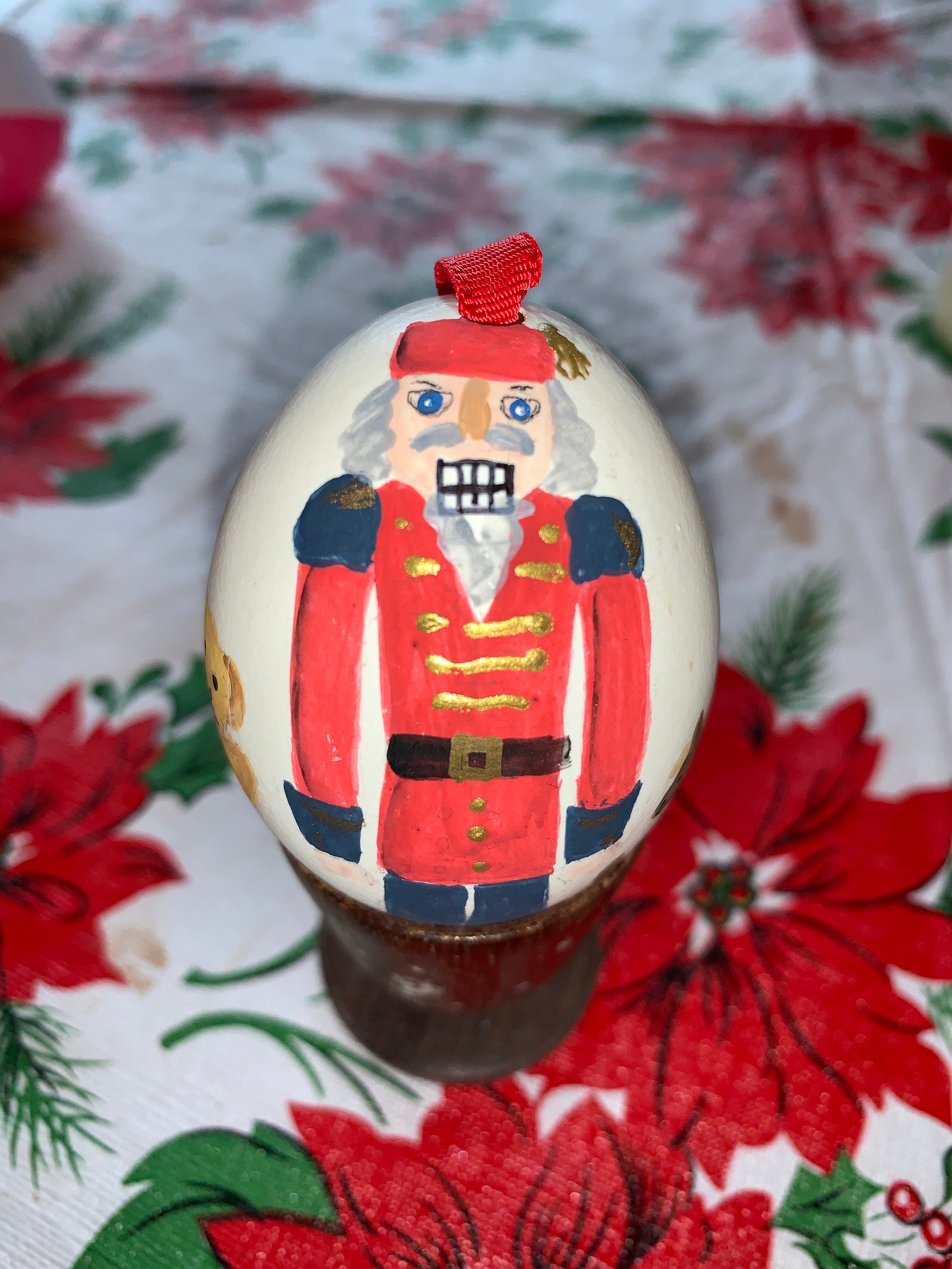Christmas Hand Painted Nutcracker Egg Shell with Painted Tree Etsy