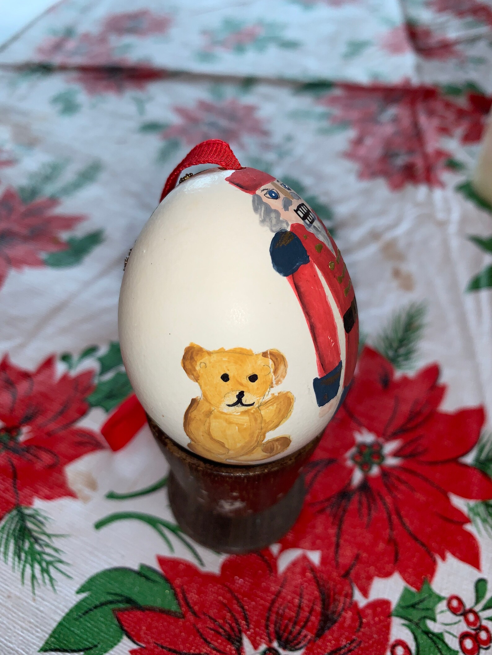 Christmas Hand Painted Nutcracker Egg Shell with Painted Tree Etsy