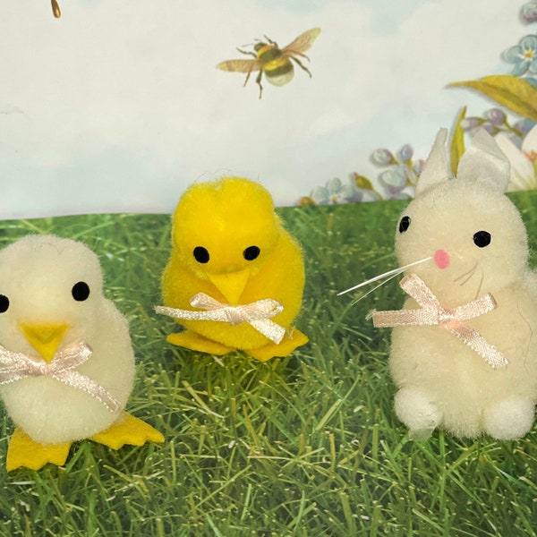 Easter Handmade Needle felting MiniatureBunny or Chick You choose Approximately 2”inches each New