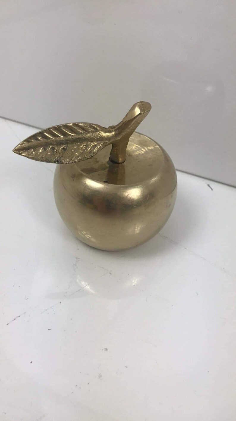 Vintage Brass Apple Bell Decor Etsy