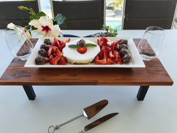 Cheese board table with wine glass holder hotsell