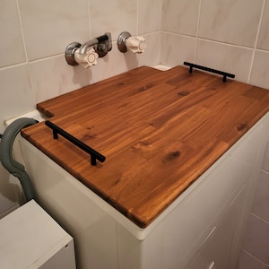 Timber Laundry Tub Cover with Handles, Free Engraving