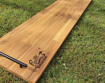 Personalised Grazing Board, Extra Long Charcuterie Board with Handles, 1200mm x 300mm