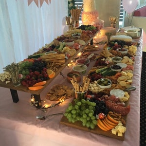 Grazing Board / Cheese Platters / Charcuterie Boards One with Legs 1200mm x 300mm Flat Pack Great for Baby Showers, etc Free Personalisation