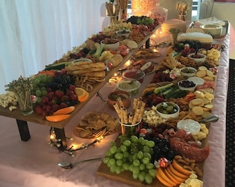 2 Tier Grazing Board 1200mm | Large Charcuterie Board Personalised Serving Platter | Wooden Catering Display  Wedding Party Entertaining