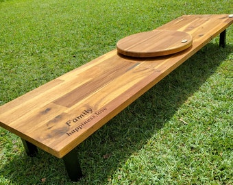 Hand Crafted Grazing Board / Cheese Platter / Charcuterie Board with Legs & Lazy Susan Flat Pack, Free Personalisation