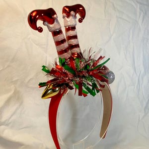 Christmas Headband, Elf Christmas Headband, Elf headband , Ugly Sweater Party, Santa’s Helper Headband, Ugly Sweater Headband, Green Legs