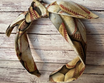 Baseball Headband: Knotted Cotton Sports Fan Headband