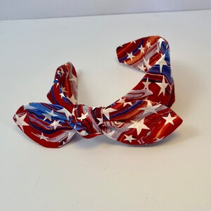 Patriotic Headband, Fourthof July Headband, Red white and blue, Swirl Knotband , USA, Independence Day Headband, America, Stars Headband